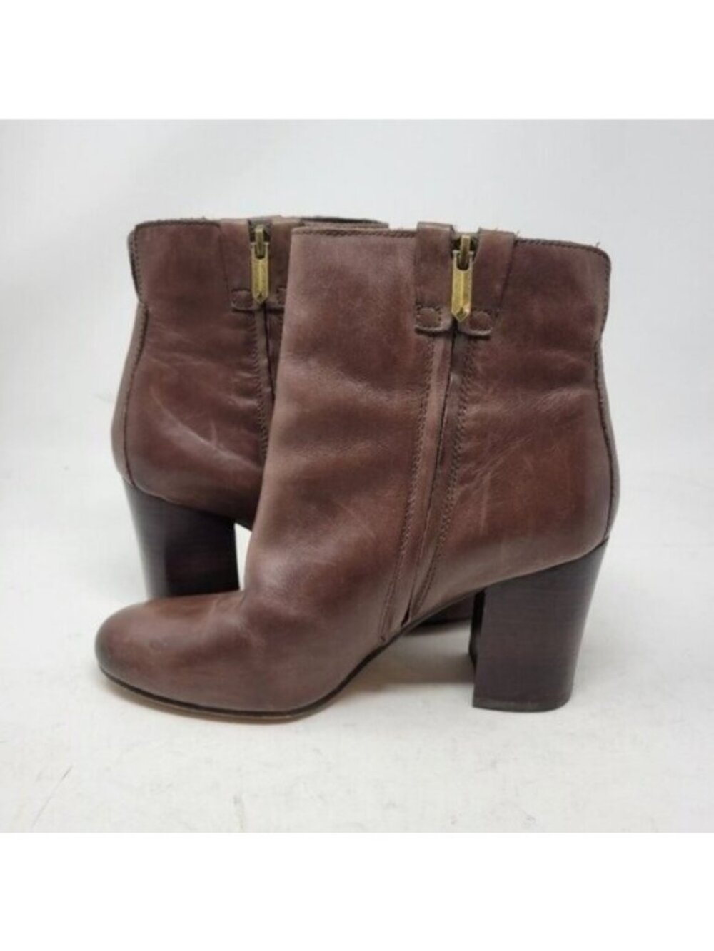 Sam Edelman | Fairfield Stacked Heel Dark Brown Leather Ankle Bootie - Picture 7 of 11